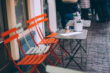 Outdoor cafe furniture cafe photo