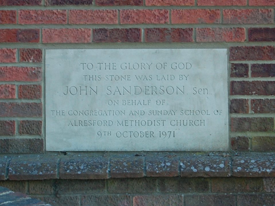 Alresford Methodist Church, Jacklyns Lane, Alresford (July 2019) (Foundation Stone)