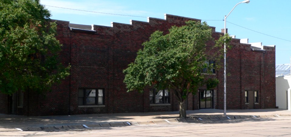 Alma, Nebraska auditorium from NE 2
