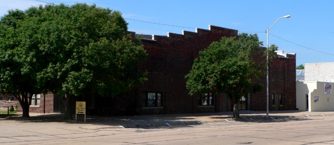 Alma, Nebraska auditorium from NE 1