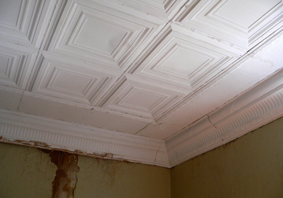Alma, Nebraska auditorium interior ceiling NE corner
