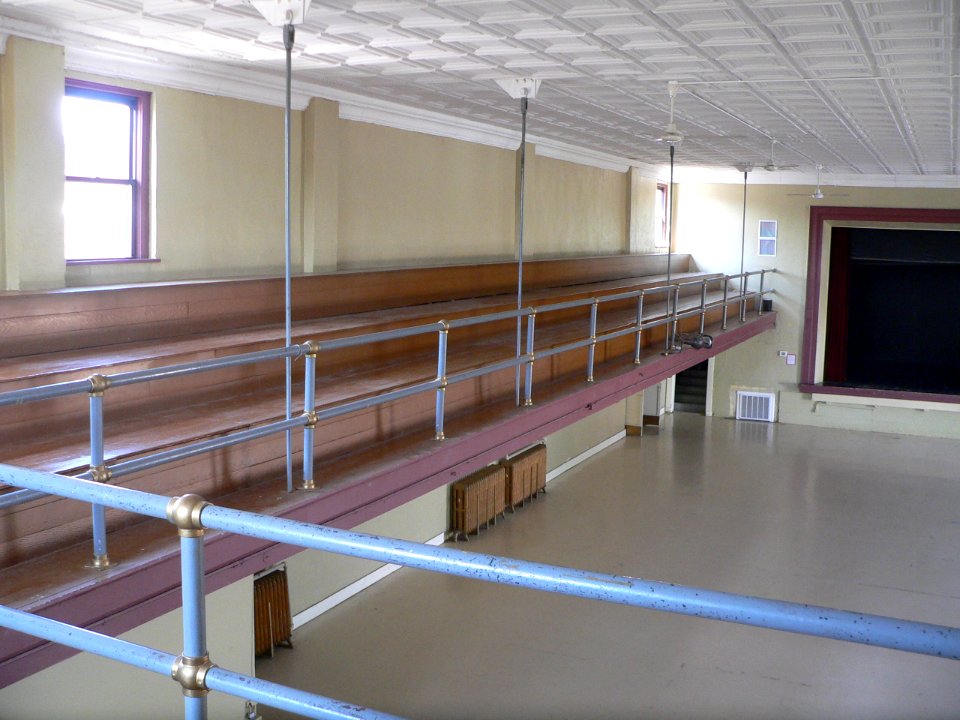 Alma, Nebraska auditorium interior S side seating 1