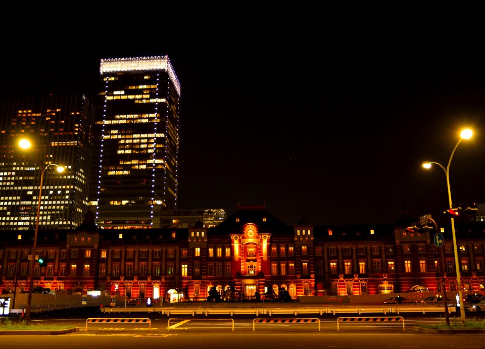 Tokyo station night view illumination