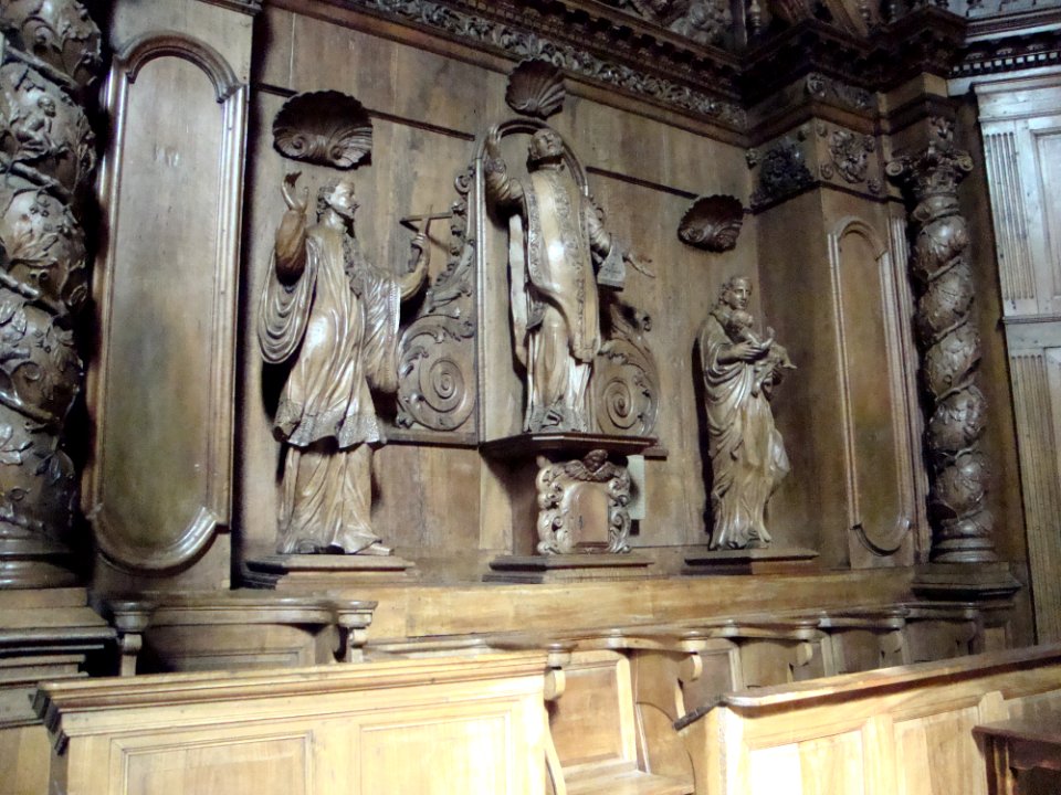 Aubenas (Ardèche, Fr) église, sculptures de bois