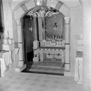 Altaar in de basiliek van de Verkondiging te Nazareth bij de plek waar de engel , Bestanddeelnr 255-1078