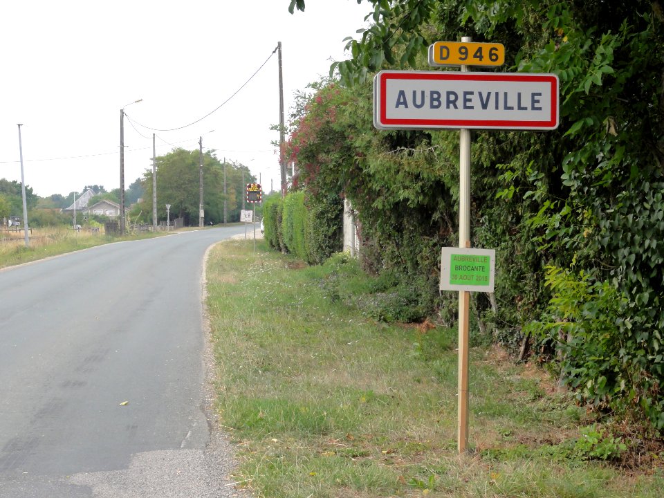 Aubréville (Meuse) city limit sign
