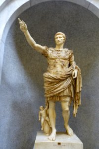 Augustus of Prima Porta, inv. 2290, Roman, from the Villa of Livia at Prima Porta, 20-17 BC - Braccio Nuovo, Museo Chiaramonti - Vatican Museums - DSC00954