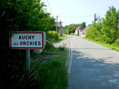 Auchy-lez-Orchies (Nord, Fr) city limit sign