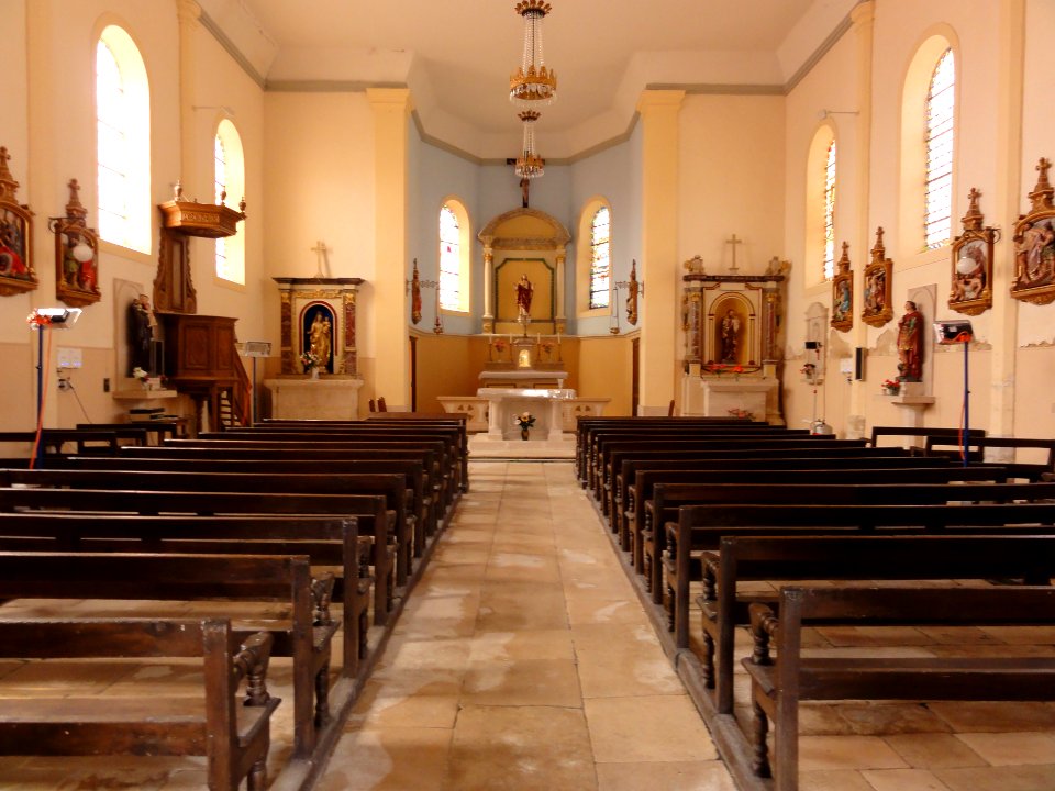 Aulnois sous Vertuzey (Meuse) Église Saint-Sébastien intérieur