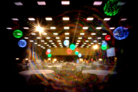 Auction area at Festival of Trees 2019 in Gillette, Wyoming (digital pinhole photography)