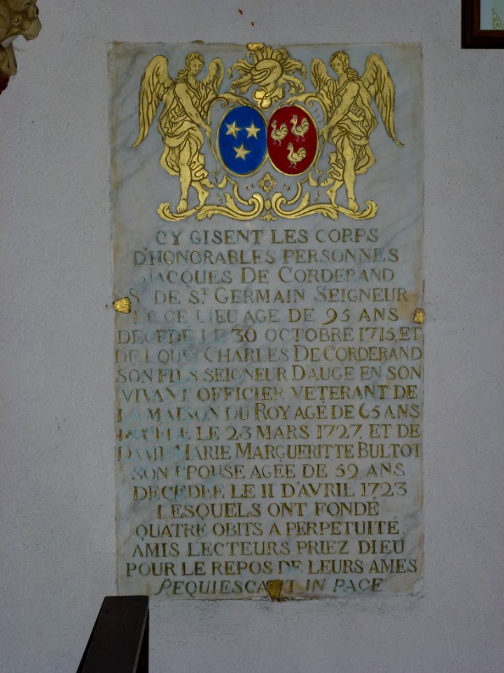 Auge (Ardennes) Église Saint-Gorgery, dalle funéraire