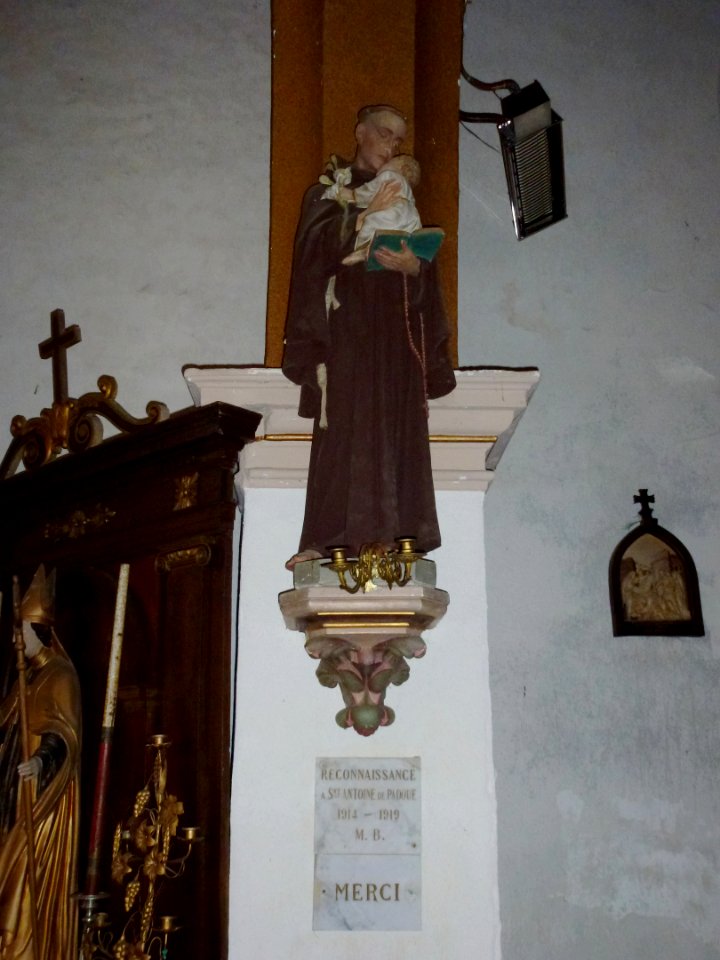 Auge (Ardennes) Église Saint-Gorgery, statue St.Antoine de Padoue