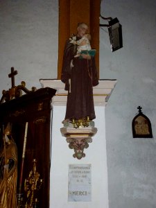 Auge (Ardennes) Église Saint-Gorgery, statue St.Antoine de Padoue