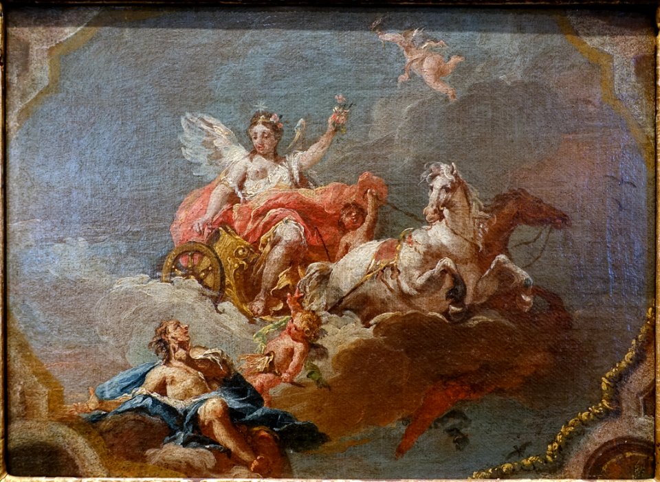 Aurora Driving the Chariot of the Dawn, by Giovanni Battista Crosato, probably 1730s, oil on canvas - Blanton Museum of Art - Austin, Texas - DSC08089