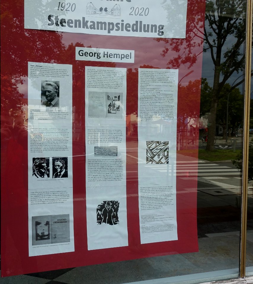 Ausstellung zu Georg Hempel 100 Jahre Steenkampsiedlung