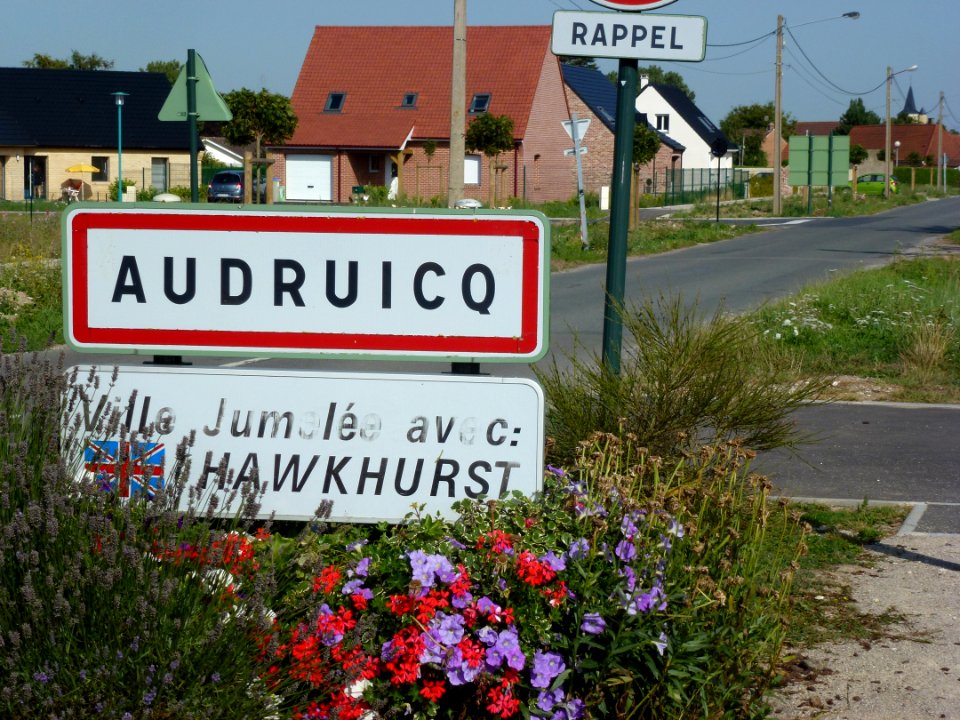 Audruicq (Pas-de-Calais) city limit sign
