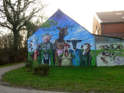 Aurich, Elisenhof, Wandmalerei