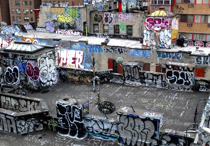 Buildings graffiti street
