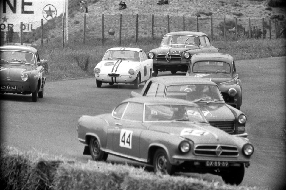 Autoraces op Zandvoort Kallaga, Heidendahl, Olthuis, Blijdenstein, Swart, Bestanddeelnr 912-6119