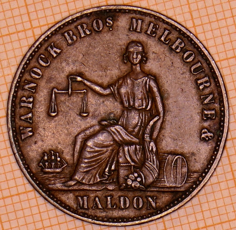 Australia - Halfpenny Token 1861 Warnock Bros - obverse