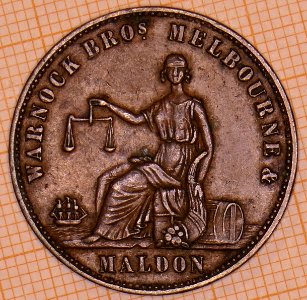 Australia - Halfpenny Token 1861 Warnock Bros - obverse