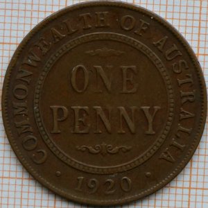 Australia 1 Penny 1920 - reverse