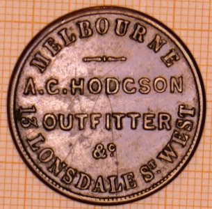 Australia - Halfpenny Token - Hodgson 1862 - obverse photo