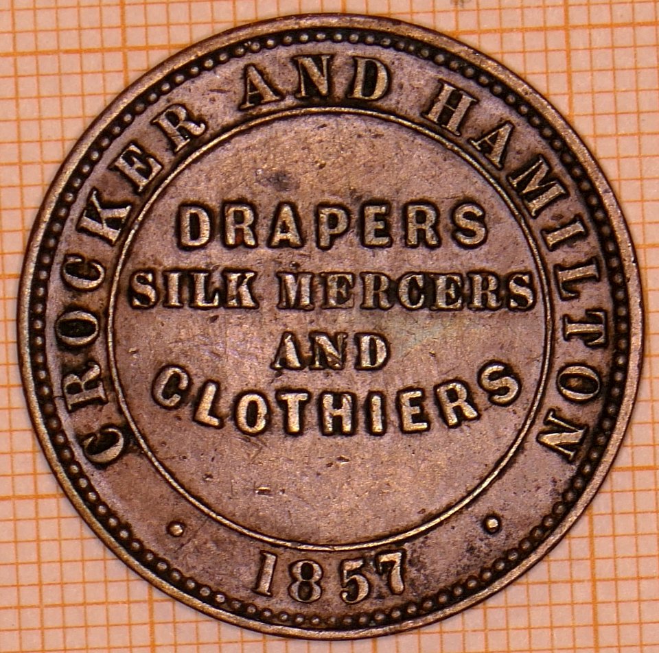 Australia - Halfpenny Token 1857 - Crocker & Hamilton - obverse