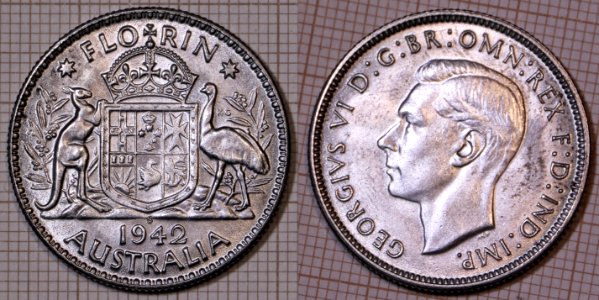 Australia - Florin 1942 S - Georgius VI