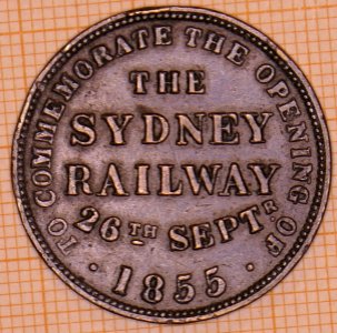 Australia -Commemorative Halfpenny Token - 1855 - reverse photo