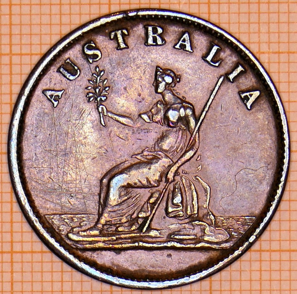 Australian Halfpenny Token Melbourne 1851 - reverse