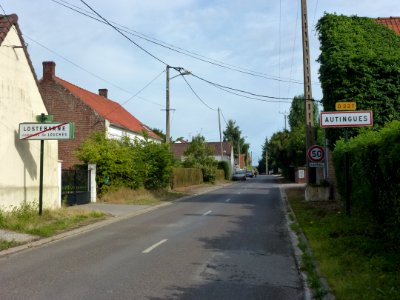 Autingues (Pas-de-Calais) city limit sign