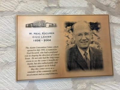 Austin Convention Center plaque person