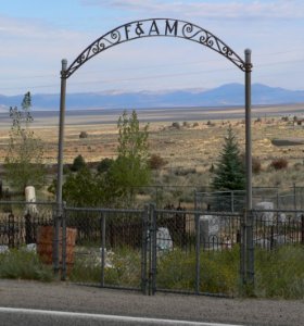 Austin NV cemetery Masonic gate 1