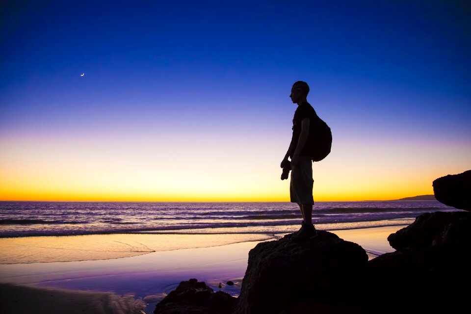 Person photographer rocks