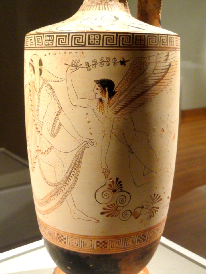 Atalanta Lekythos, 500-490 BC, Greek, Attic, attributed to Douris, ceramic - Cleveland Museum of Art - DSC08214