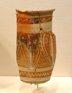 Atchana-Nuzi ware painted goblet, Tell Tayinat, Amuq M, 1600-1200 BC, ceramic - Oriental Institute Museum, University of Chicago - DSC07679