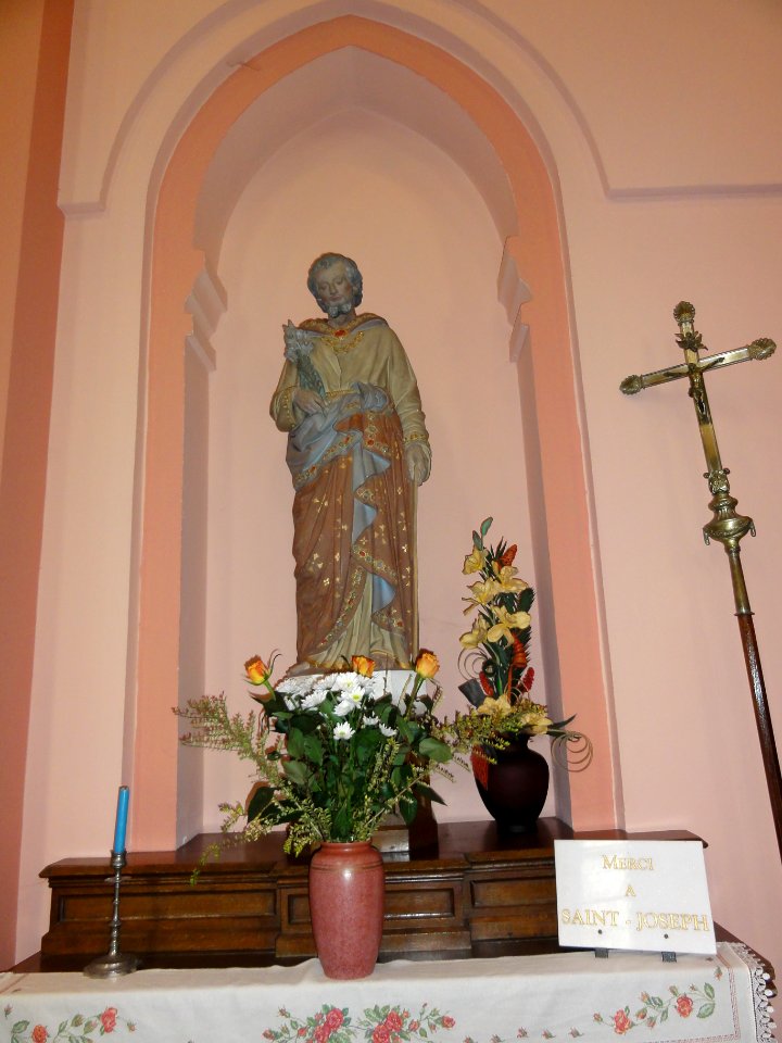 Assevent (Nord, Fr) église, statue St.Joseph
