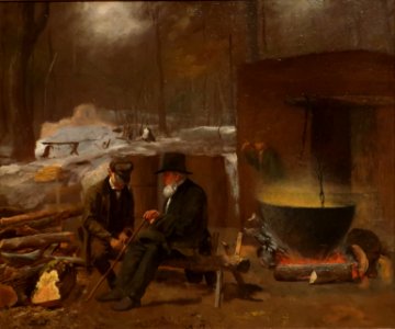 At the Camp-Spinning Yarns and Whittling by Eastman Johnson, c. 1864-1866
