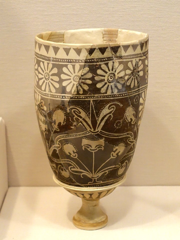 Atchana-Nuzi ware painted vase, Chatal Hoyuk, Amuq M, 1600-1200 BC, ceramic - Oriental Institute Museum, University of Chicago - DSC07677