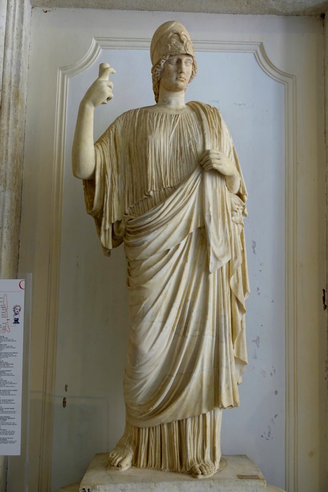 Athena Giustiniani, MC 278, Roman, marble, copy of the Greek original from late 5th century BC - Musei Capitolini - Rome, Italy - DSC06018