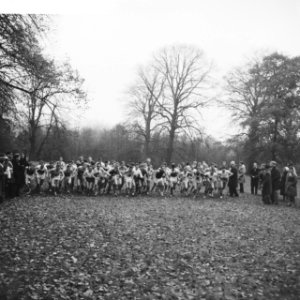 Athletiekcross op Clingendael te Den Haag (Van Wijk en Smit) . Start voor seni, Bestanddeelnr 913-1728