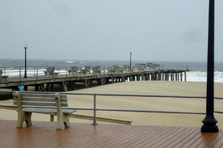 Asbury Park boardwalk windy day spring 2015