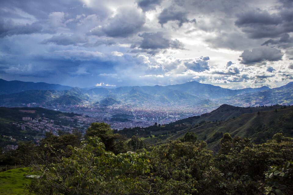 Mountains medellin urban landscape