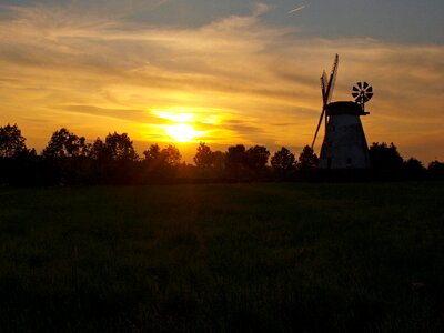 Field landscape sunset