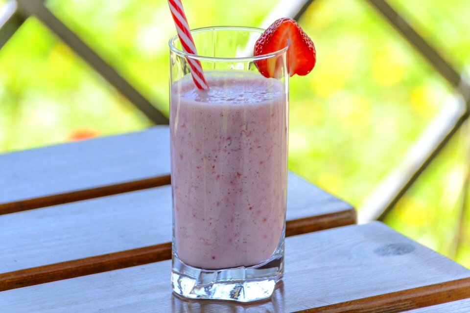 Strawberries yogurt glass