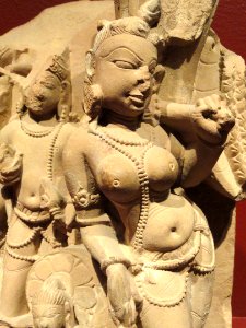 Attendants of Vishnu, view 3, personification of mace, Rajasthan, India, 10th-11th century AD, sandstone - San Diego Museum of Art - DSC06375 photo