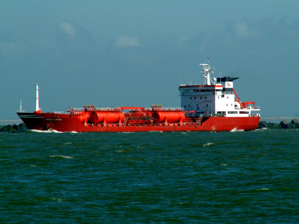 Attilio Ievoli IMO 9104873 leaving Port of Rotterdam, Holland 29-Mar-2006