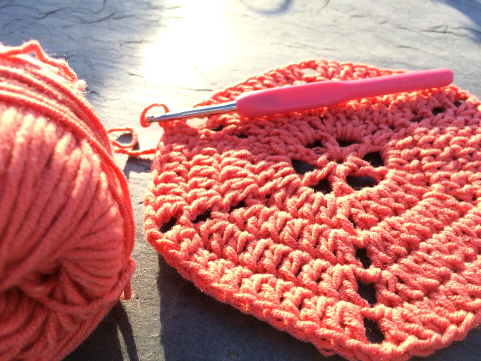 Thread crochet needles ball of wool