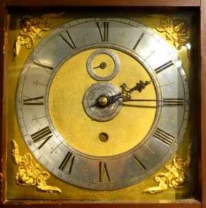 Astronomical regulator detail, by Thomas Tompion, London, c. 1675-1685, used to observe the transit of Venus in Newfoundland, 1761 - Putnam Gallery - Harvard University - DSC08002
